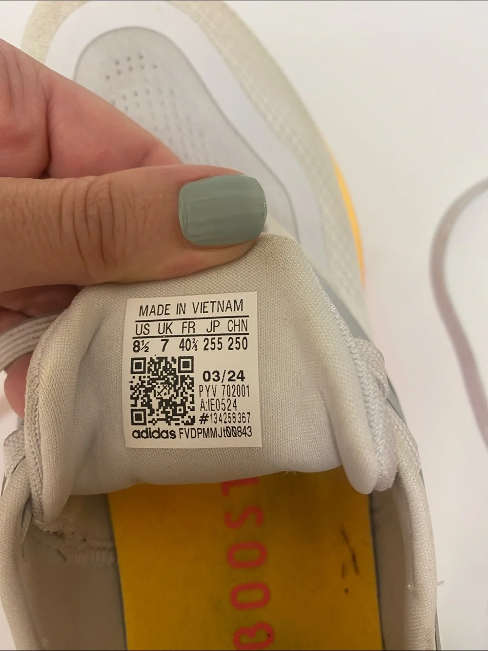 adidas white and Yellow-Pink Gradient Women's Running Shoes